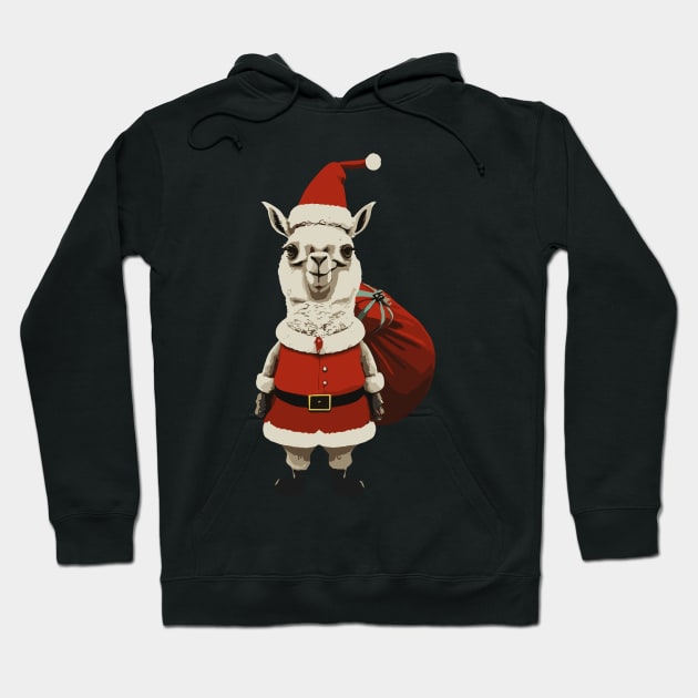 Christmas Funny Cute Llama Hoodie by Megadorim